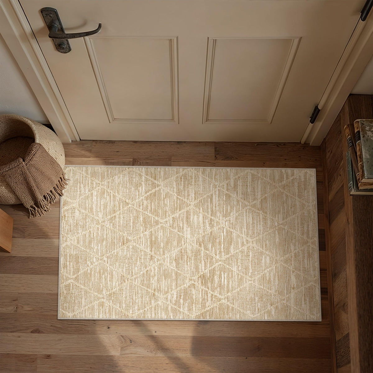2x3 Area Rugs Beige Washable Entryway Rug (L| Beige / 2' x 3' (Rectangular))