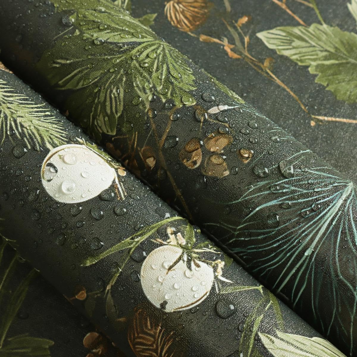 Dark Floral Peel and Stick Wallpaper for Bathroom 16.9inx196.8in (Dark / 16.9" x 196.8")