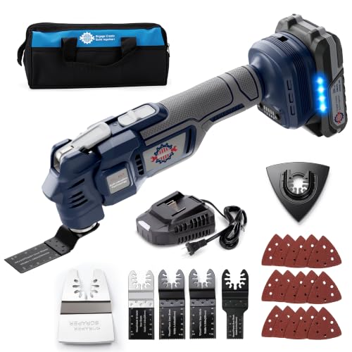 Oscillating Multi Tool Kit with LED Light and Quick Blade Change