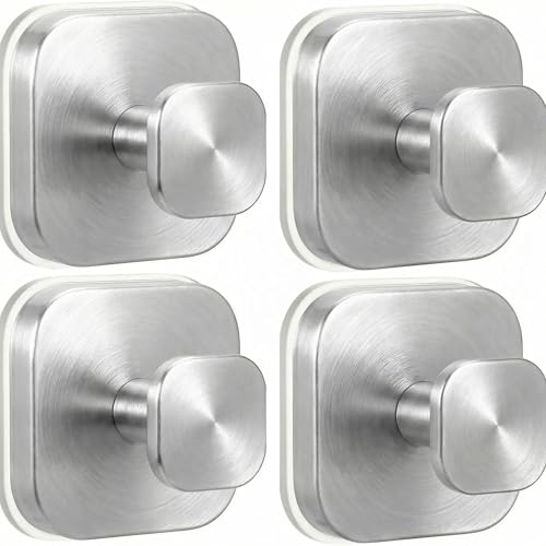 Suction Cup Hooks for Shower (Brushed Nickel / 4 Pack)