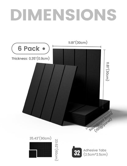 Felt Bulletin Board & Cork Board Alternative 36'' x 24'' (Black-1 / Bold-stripe 6-pack)