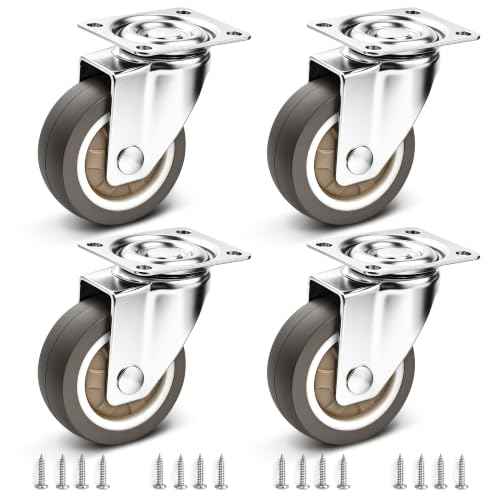 2" Silent Rubber 360 Degree Swivel Plate Casters (2" (no brake))
