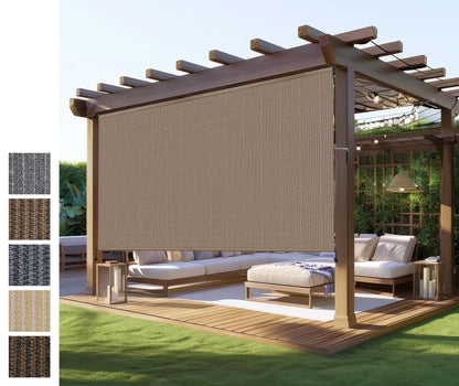Outdoor Roller Shades (Walnut / 120"W x 96"H)
