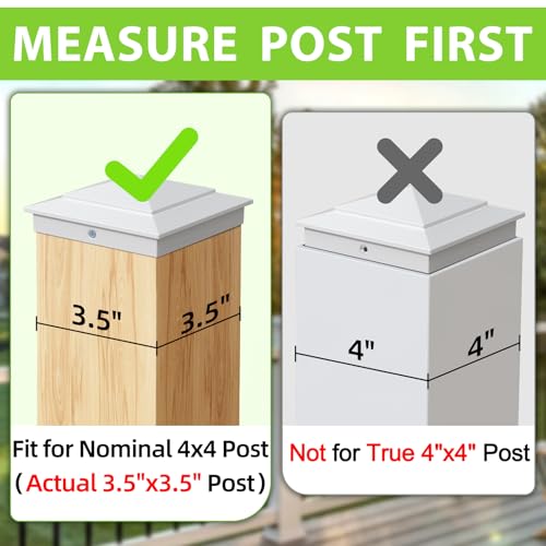 Pyramid Aluminum Post Caps for Actual 4x4 Vinyl Posts
