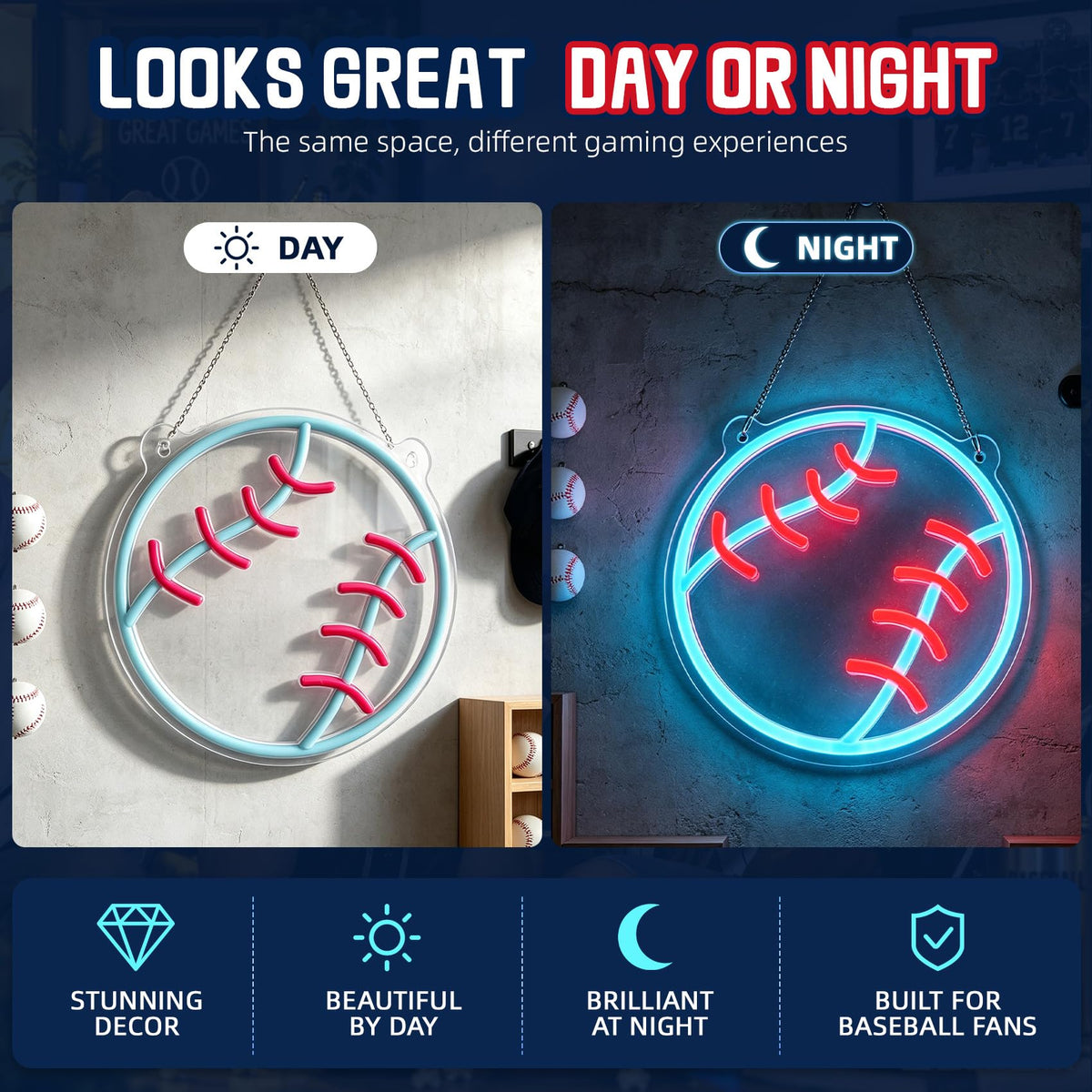 Baseball Neon Sign (Baseball-blue-0703)