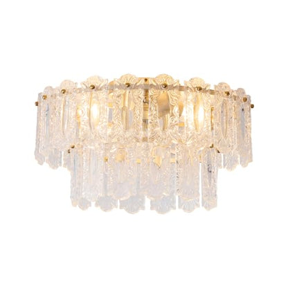Crystal Caged Ceiling Fan with Light Flush Mount (20inch Gold Crystal Caged Ceiling Fan with Light)