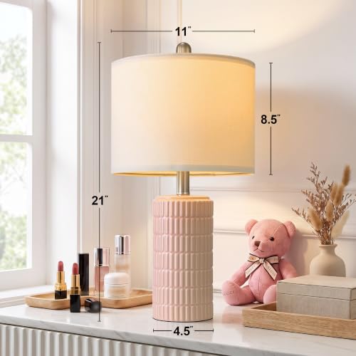 21'' Modern Ceramic Table Lamp with Gift Box for Bedroom