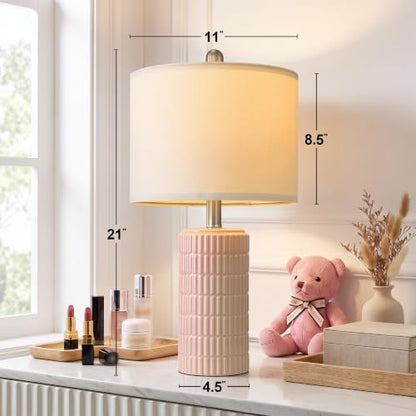 21'' Modern Ceramic Table Lamp with Gift Box for Bedroom
