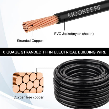 THHN Wire 6 Gauge 10FT (Black / 6 Gauge 10FT)