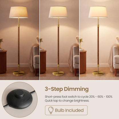 Mid Century Floor Lamp (Dimmable-Dark Walnut)
