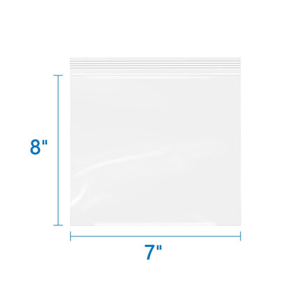 7" x 8" 200 Pack 2 Mil Resealable Zip Bags (7" x 8" 200 Pack)