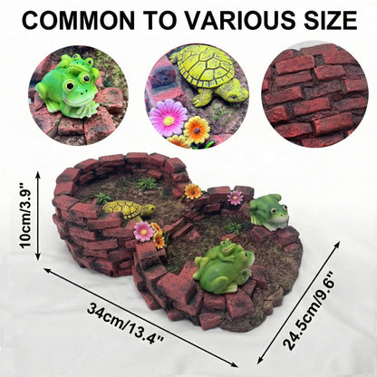 Turtles Gutter Downspout Splash Block Guards Diverter Rain Down Spout Drain Extension Covers Decorative Garden Statues Outdoor Decor for Yard Lawn Patio Frog (Red)