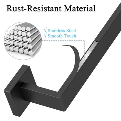 Towel Bar Black Wall Mount Towel Holder for Bathroom Kitchen