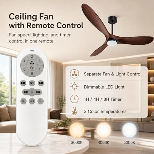 70" Ceiling Fan with Light (Walnut Finish / 70 Inches)