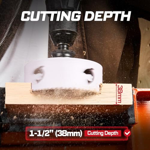 5 Inch(127mm) Hole Saw, 1PC HSS Bi-Metal Hole Saw Kit with Shark Tooth Hole Cutter for Wood,Drywall, PVC Boards and Thin Metal (1 PCS 5")
