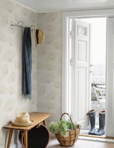 Neutral Botanical Peel and Stick Wallpaper Modern Farmhouse Contact Paper (Neutral/Beige / 17.3" x 78.7")
