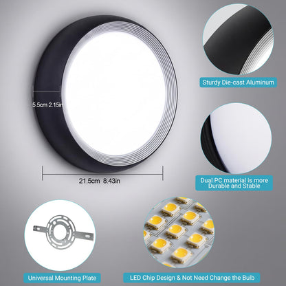 36W Outdoor LED Wall Lights Black (Black)