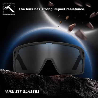Z87 Sunglasses for Big Heads Men with Side Shield Safety Glasses 8709