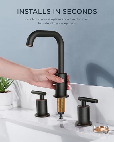 Bathroom Sink Faucet 3 Hole Widespread 8 Inch 2 Handle