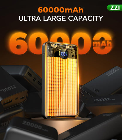 Portable Charger Power Bank 60000mAh