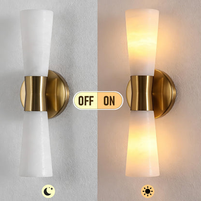 15in Alabaster Wall Sconces (Gold-15in-1 Pack)