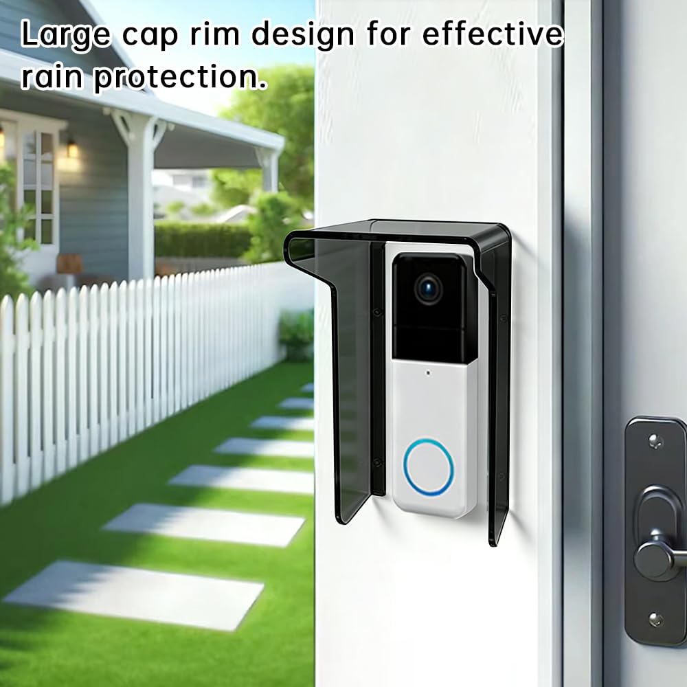 Glare Sun Shade Doorbell Rain Cover (Black Transparent)
