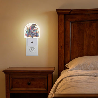 Night Light Dinosaur Truck Night Lights Plug into Wall with Dusk to Dawn Smart Sensor for Bedroom Bathroom Hallway Kitchen (Dinosaur Truck)