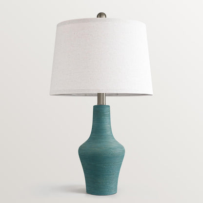 23" Farmhouse Ceramic Table Lamp Modern Bedside Lamps Matte Teal (23.25" Single - Matte Teal)