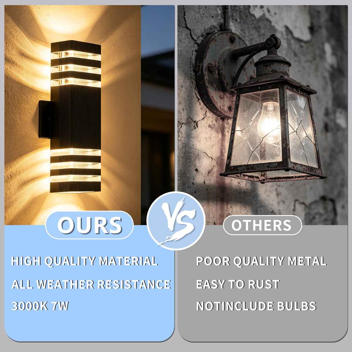 Dusk to Dawn Square Outdoor Wall Lights (Dusk to Down-4 PACK)