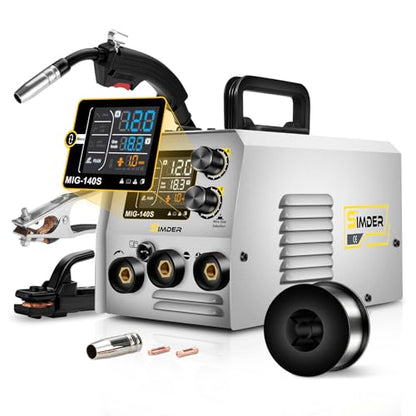SSimder MIG Welder 110V 220V Dual Voltage MIG Welding Machine Multiprocess Welder for Home DIY