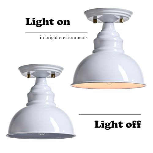 Flush Mount Ceiling Light Farmhouse Industrial Metal Dome Shade