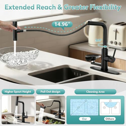 Kitchen Faucet with Glass Rinser