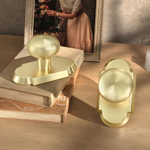 Satin Gold Dummy Door Knob (Satin Gold / Dummy 2 Pack)
