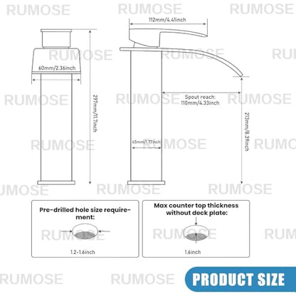 Tall Bathroom Faucet Vessel Sink Faucet with Drain (With Drain / Brushed Nickel)