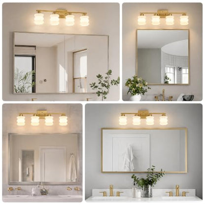 Modern Bathroom Light Fixtures (Gold / 4-Light)