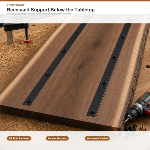 C Channel Steel Support Metal Support Bracing Hidden C Bracket for Table Top Live Edge Slab Woodworking