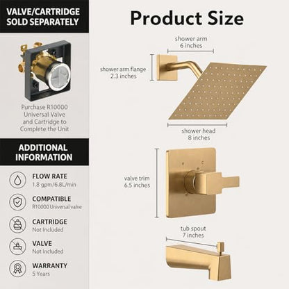 Compatible with Delta R10000 Valve Shower Trim Kit