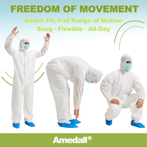 Hazmat Suits 15 Pack Disposable Protective Coveralls