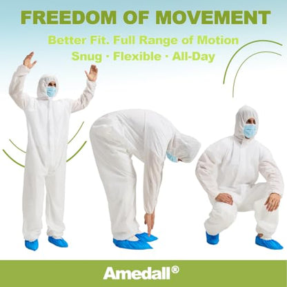 Hazmat Suits 15 Pack Disposable Protective Coveralls