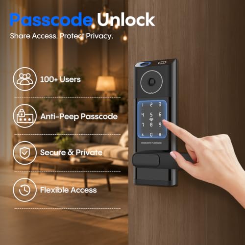 Smart Door Lock with Video Doorbell & Fingerprint (Graphite Black)