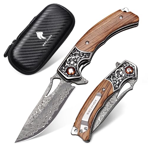 Damascus Pocket Knife for Men