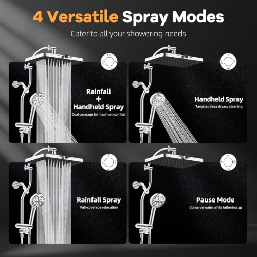 13'' Rain Showerhead Combo (Square 13" with 2 filters / Chrome)