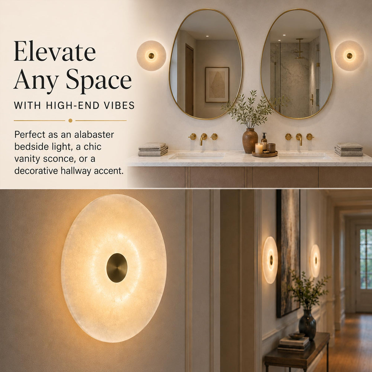 Natural Spanish Alabaster Wall Sconce (Spanish Alabaster)