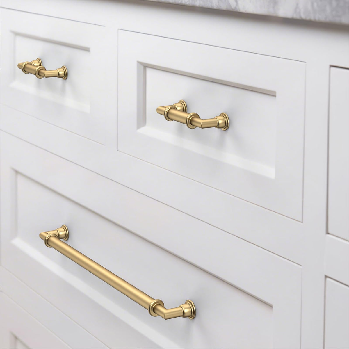 5 Pack Champagne Bronze Cabinet Pulls 3 Inch (3" Hole Center / Champagne Bronze)