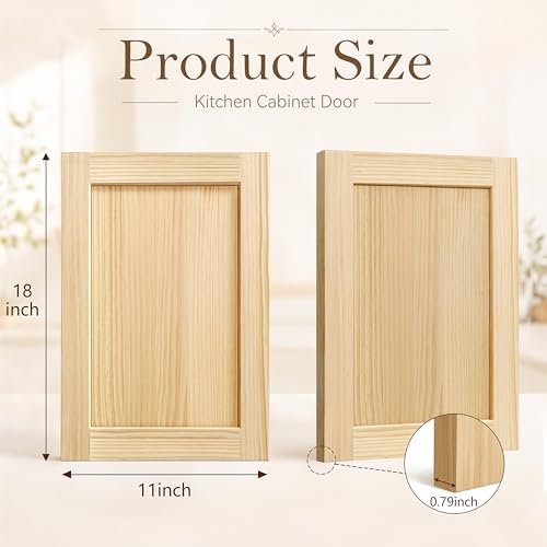 2 Pack Unfinished Pine Shaker Cabinet Doors