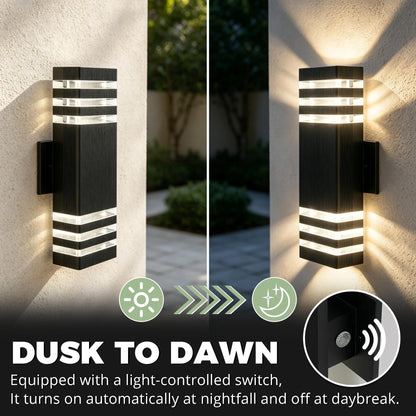Dusk to Dawn Square Outdoor Wall Lights (Dusk to Down-4 PACK)