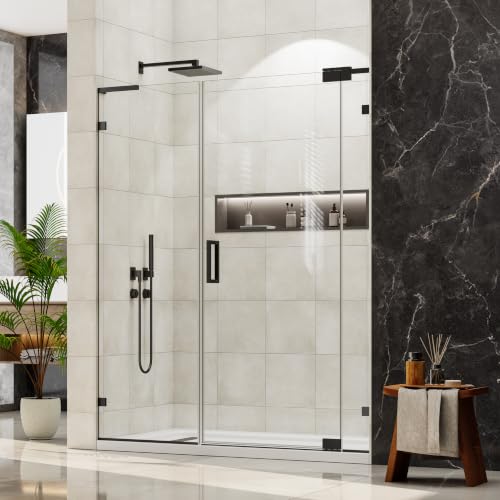 Pivot Shower Door 60x74 Matte Black