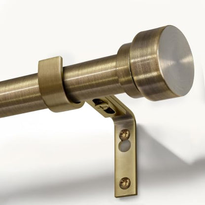 Antique Bronze Curtain Rods for Windows 28 to 48 with Adjustable Brackets Heavy Duty 1" Diameter Window Treatment Rod with Solid Metal Finials for Outdoor Bedroom Kitchen Living Room (Antique Bronze / 16"-60"|1 Pack)