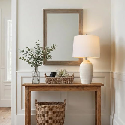 24.5" Rustic Bedside Lamp with Natural Textured Finish