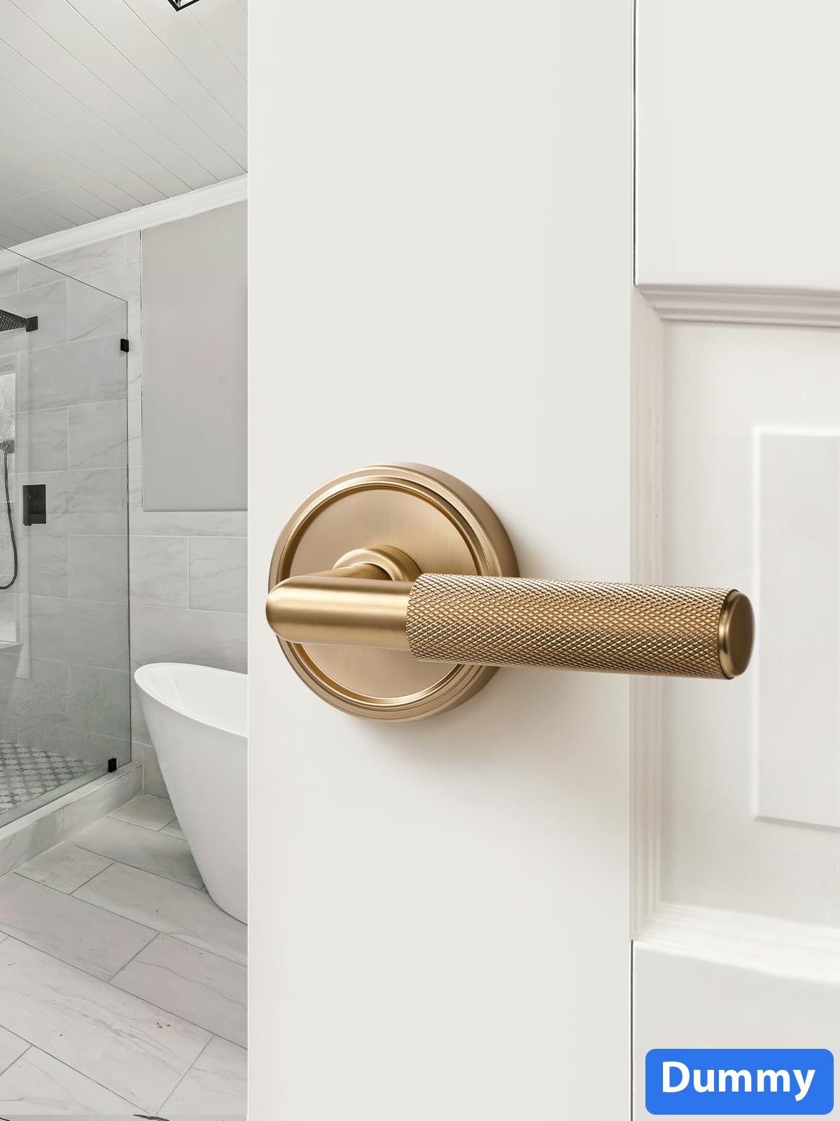 Knurled Door Lever Champagne Bronze Double Dummy Door Handle (Champagne Bronze)